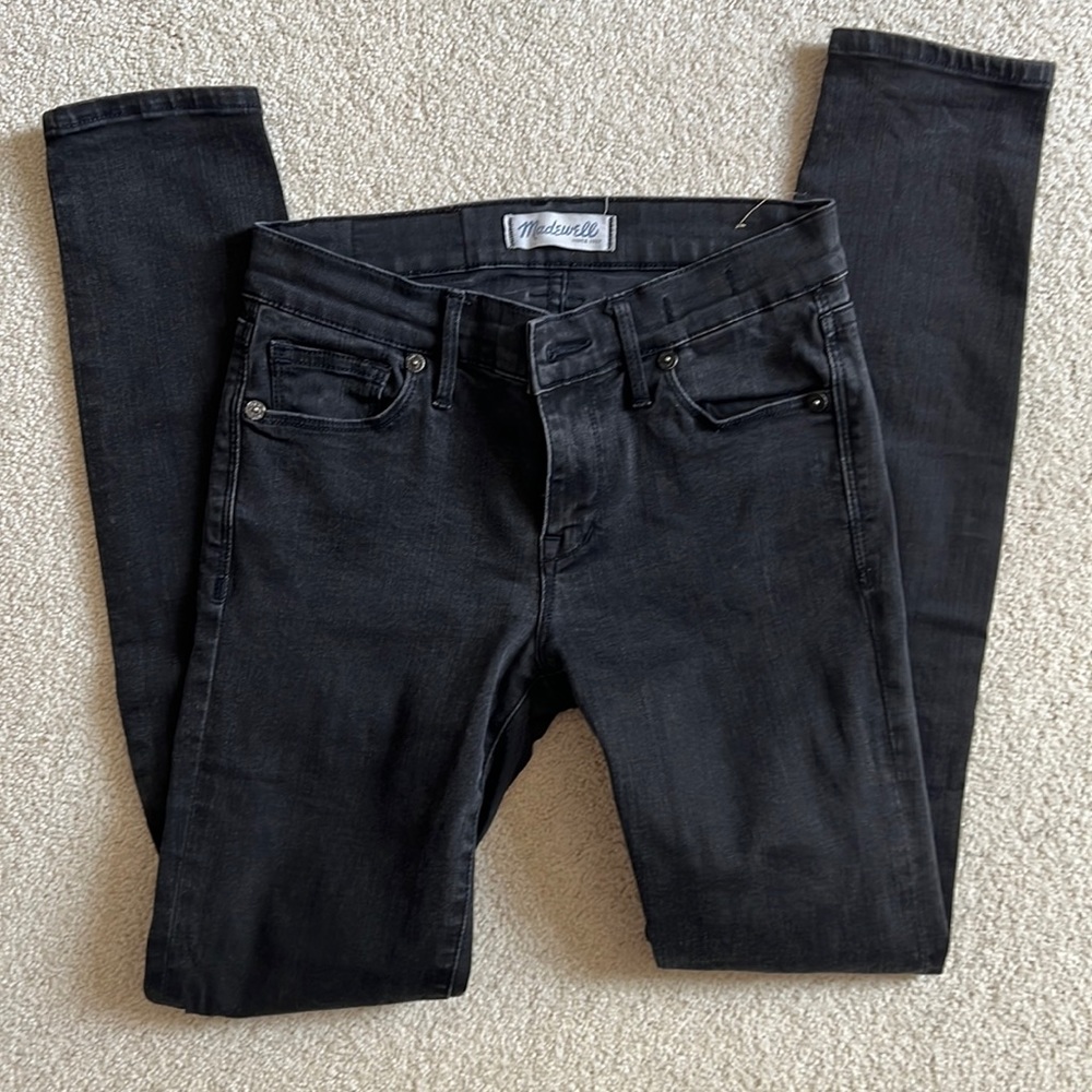 Madewell washed black skinny jeans